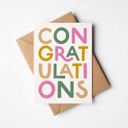 Congratulations Card with Kraft (brown) envelope-0