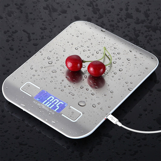 Stainless Steel Digital USB Kitchen Scales 10kg/5kg Electronic Precision postal Food Diet scale for Cooking Baking Measure Tools-0